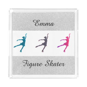 Girls Figure Skater / Ice Skating Personalized Acrylic Tray