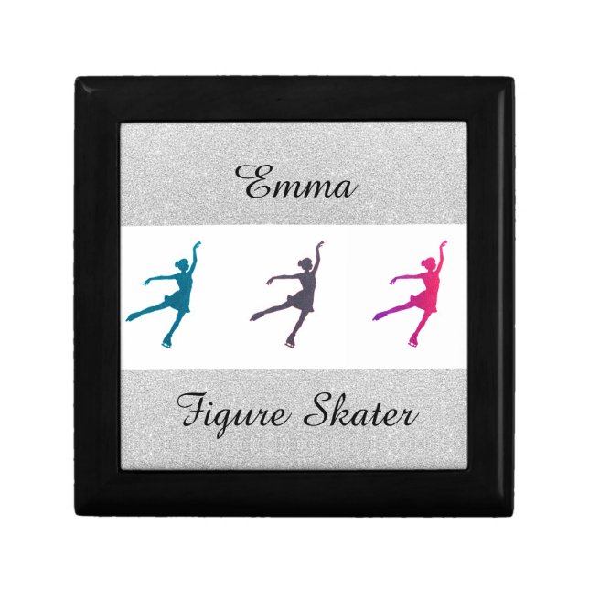 Girls Figure Skater / Ice Skating Personalized Gift Box (Front)