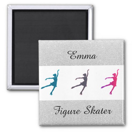 Girls Figure Skater  Ice Skating Personalized Magnet