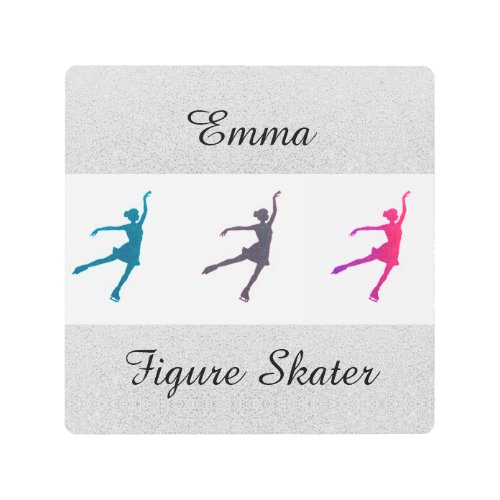 Girls Figure Skater  Ice Skating Personalized Metal Print