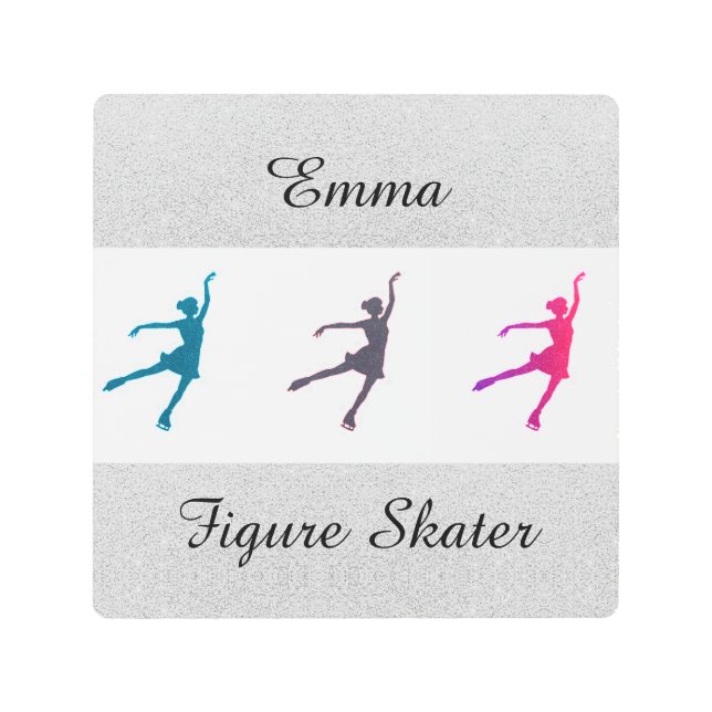 Girls Figure Skater / Ice Skating Personalized Metal Print (Front)