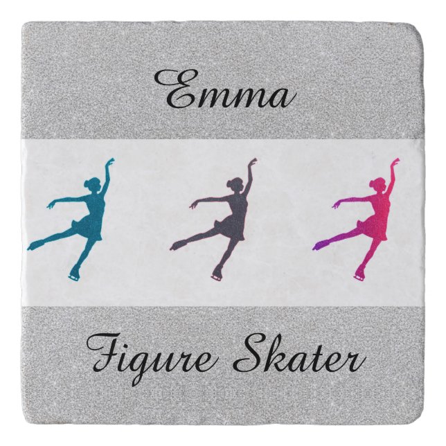Girls Figure Skater / Ice Skating Personalized Trivet (Front)