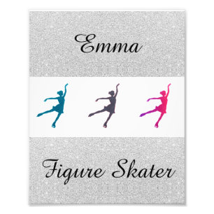 Girl's Figure Skater Personalized Photo Print