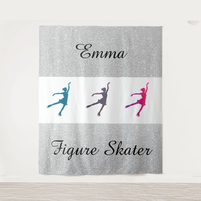 Girl's Figure Skater Tapestry Personalized w/ Name (Front)