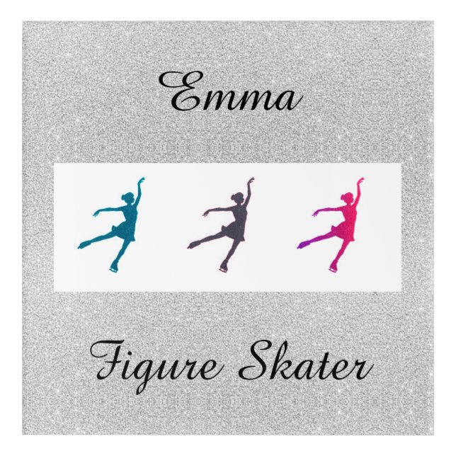 Girl's Figure Skating Custom Acrylic Wall Art (Front)