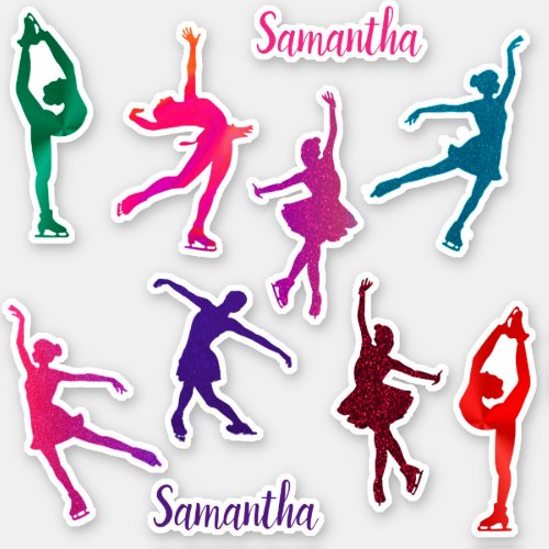 Girls Figure Skating Custom_Cut Vinyl Stickers