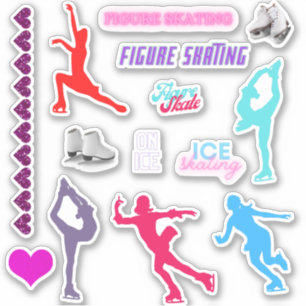 Girls Figure Skating Custom-Cut Vinyl Stickers