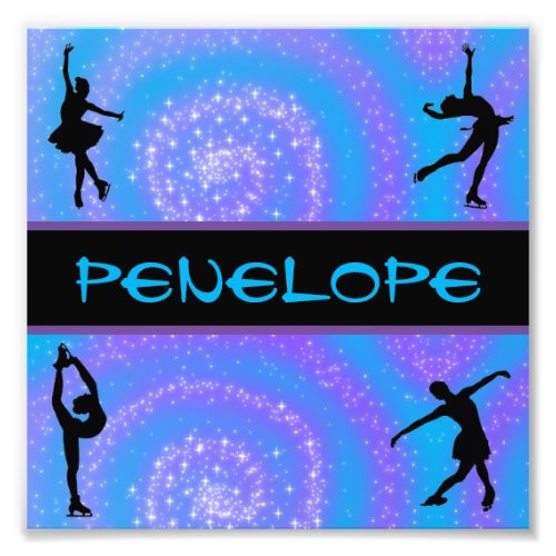 Girls Figure Skating Personalized Photo Print