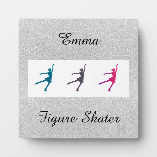Girls Figure Skating Tabletop Plaque with Easel