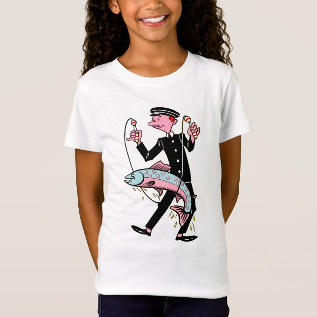 Girl's Fine Jersey fish T-Shirt (Front)