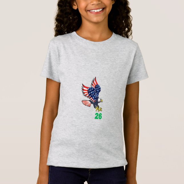Girls' Fine Jersey T-Shirt  heather TOP  FLIGHT 26 (Front)