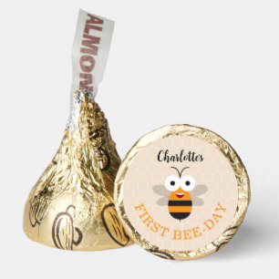 Girl's First Birthday 1st Bee-Day Cute Honeybee Hershey®'s Kisses®