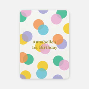 Girl's First Birthday Colorful Polka Dots Invitation