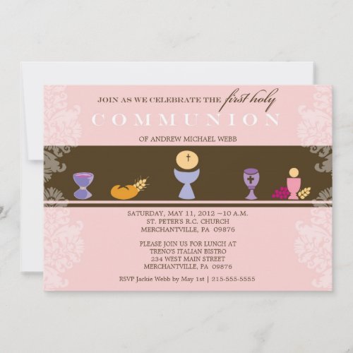 Girl's First Communion Invitation