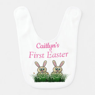 (Girl's) First Easter. Baby Bib