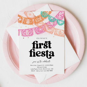 Girl's First Fiesta Birthday Invitation