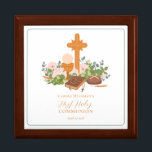 Girls First Holy Communion Custom Rosary Gift Box<br><div class="desc">These custom first holy communion boxes are perfect for girls who are celebrating this sacrament. Perfect for storing rosaries or prayer cards.</div>