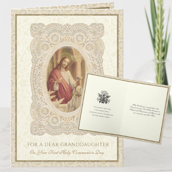 Girls First Holy Communion Jesus Prayer Card by ShowerOfRoses at Zazzle