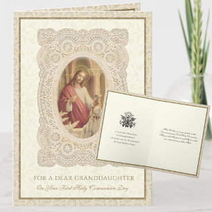 Girls First Holy Communion Jesus Prayer Card