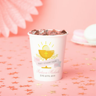 Girls First Holy Communion Paper Cups