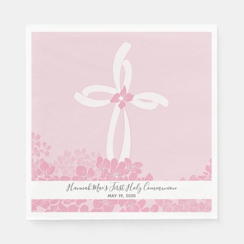 Girls First Holy Communion Paper Napkin Floral Napkins