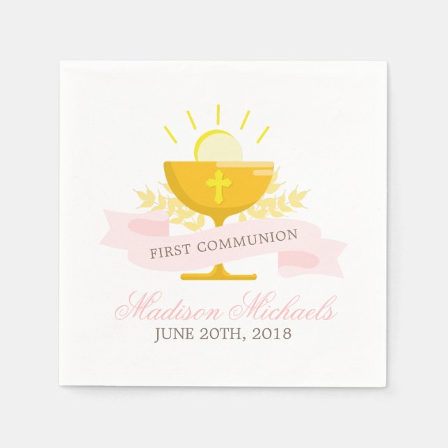 Girls First Holy Communion Paper Napkins (Front)
