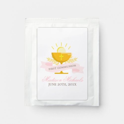 Girls First Holy Communion Personalized Tea Bag Drink Mix