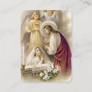 Girls First Holy Communion Prayer Card