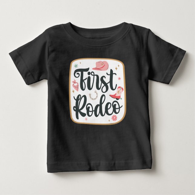 Girl's First Rodeo 1st Birthday Shirt (Front)
