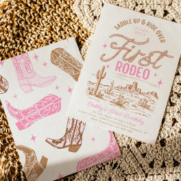 Girl's First Rodeo Birthday Invitation