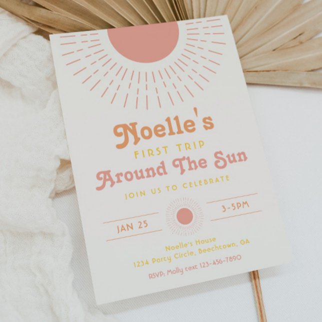 Girl's First Trip Around The Sun Invitation (Creator Uploaded)