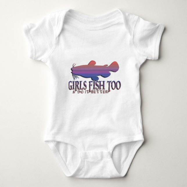 GIRLS FISH TOO CATFISH BABY BODYSUIT (Front)