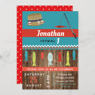 Girls Fishing Kids Birthday Party Invite
