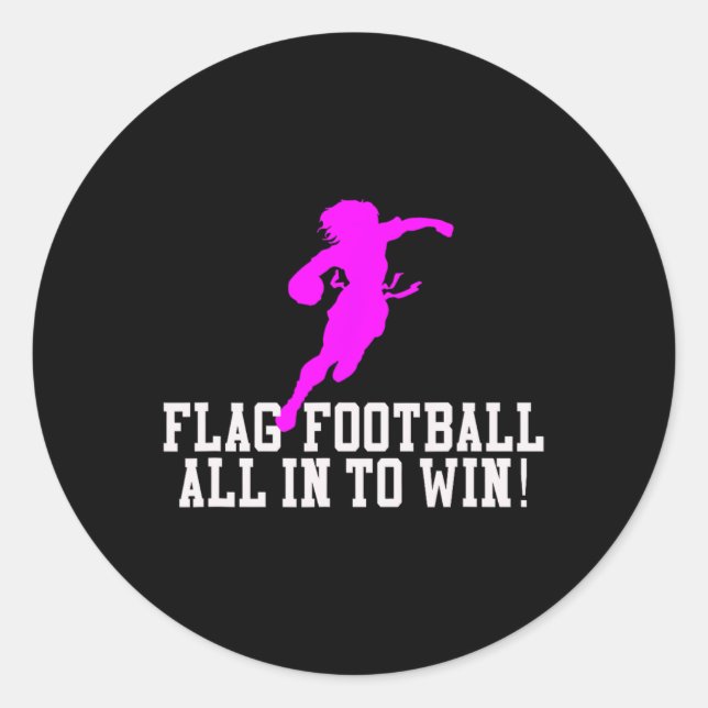 Girls Flag Football For Kids Youth Or Women Adults Classic Round Sticker (Front)