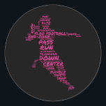 Girls Flag Football Player Word Art Typography  Classic Round Sticker<br><div class="desc">Girls Flag Football Player Word Art Typography</div>