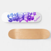 Girls Floral Butterfly Personalized Skateboard | Zazzle