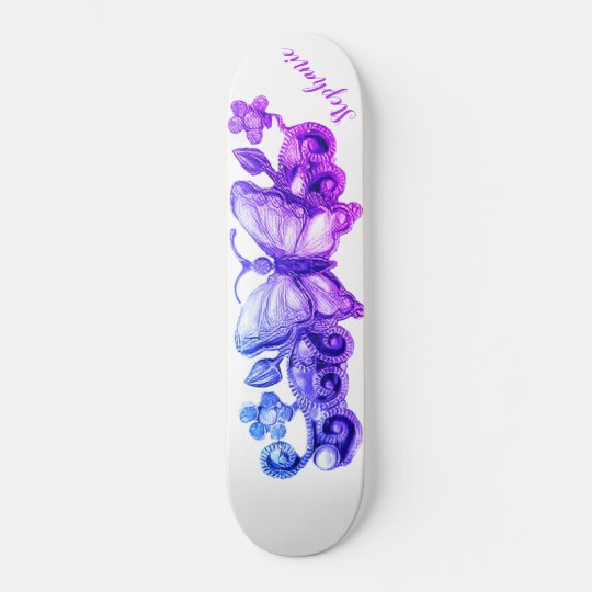 Girls Floral Butterfly Personalized Skateboard | Zazzle.com