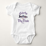 Girls Fly Fish Too! Rainbow Trout Fly Fishing Baby Bodysuit at Zazzle
