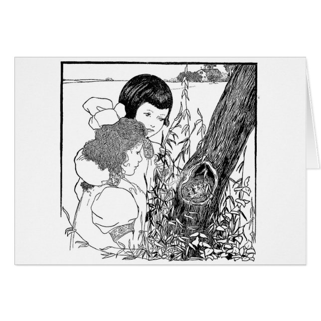 Girls Found A Bird Nest Cards (Front Horizontal)