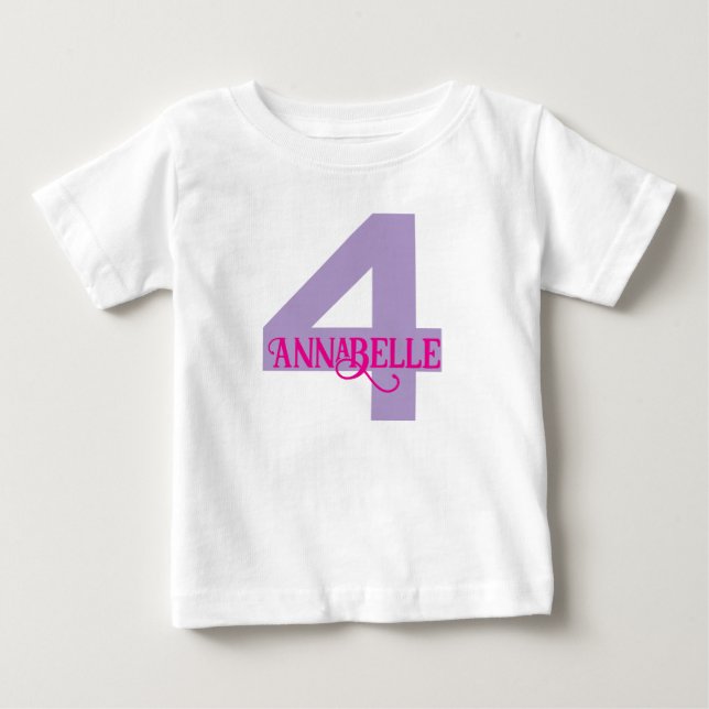 Girls Fourth Birthday Shirt (Front)