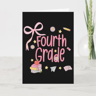 Girls Fourth Grade Coquette Bow Pink Preppy Ck To  Card
