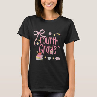 Girls Fourth Grade Coquette Bow Pink Preppy Ck To  T-Shirt