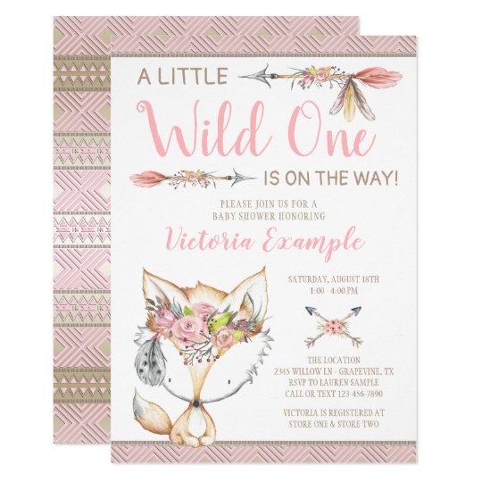 Girls Fox Baby Shower Invitations | Zazzle.com
