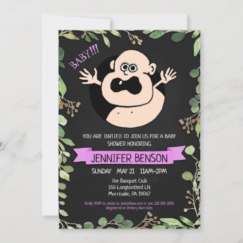 Girls Fun Baby Shower Invitation