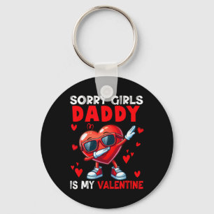 Girls Funny Joke Daddy Is My Valentine Dabbing Hea Keychain