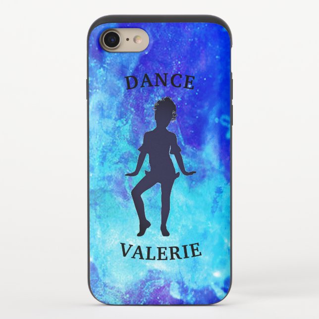 Girls Galaxy Dance Blue Green iPhone Case (Back)