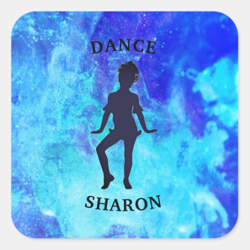 Girls Galaxy Dance Square Sticker