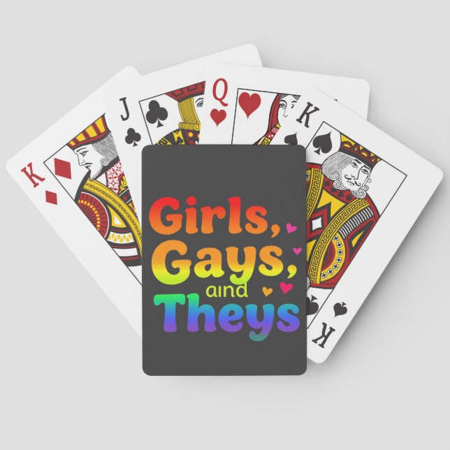 Girls, Gays, and They’s LGBT Pride Month Inclusion Poker Cards (Back)