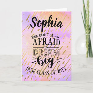 Girls GCSE Congrats Personalised DREAM BIG Card