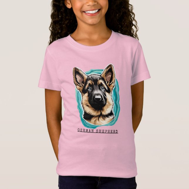 Girl's German Shepherd T-Shirt (Front)
